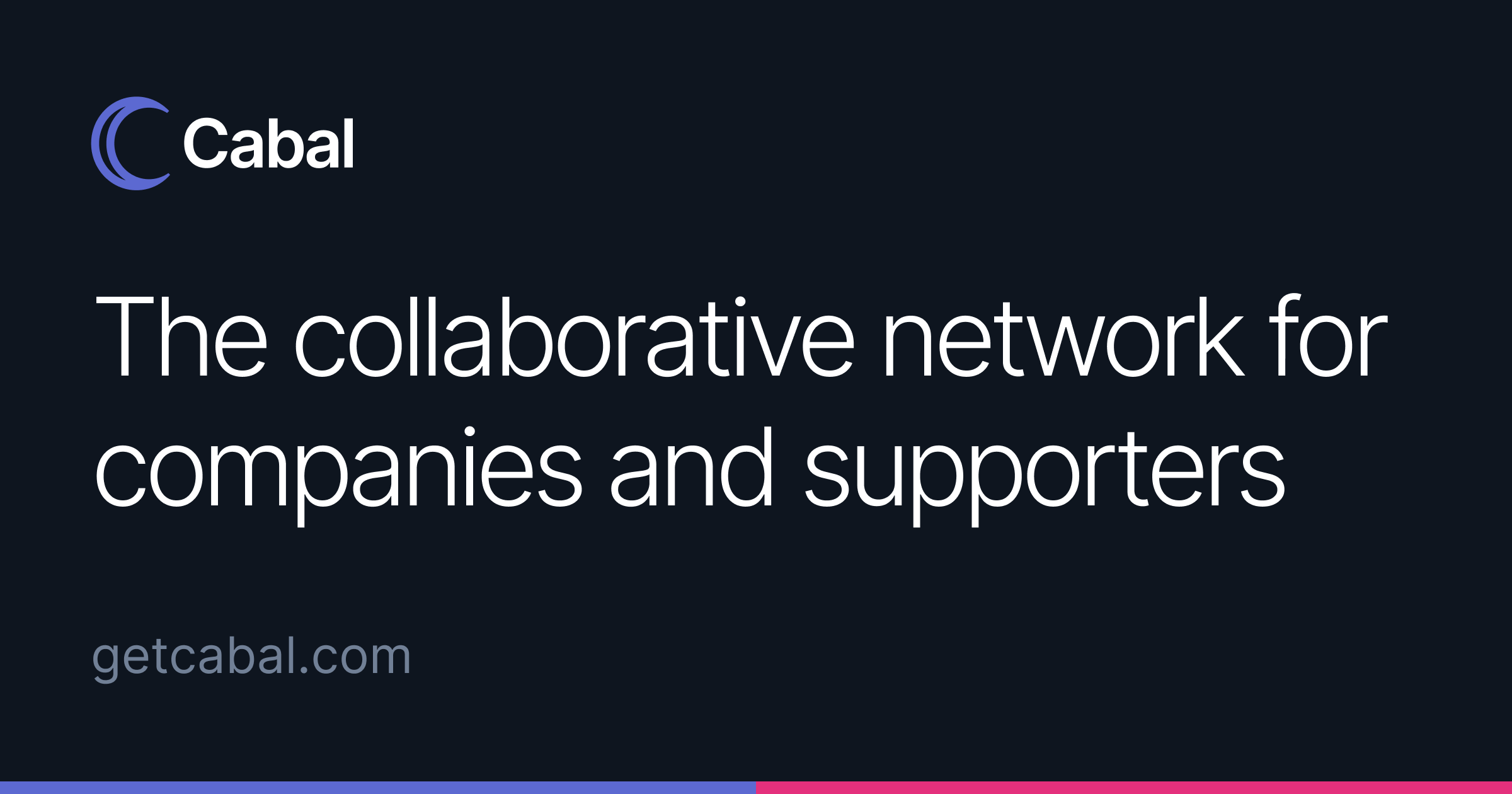 Cabal – The collaborative network for companies and supporters